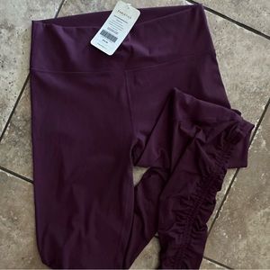 Fabletics Dark Purple Leggings with Scrunched Adjustable  Bottoms Size XL